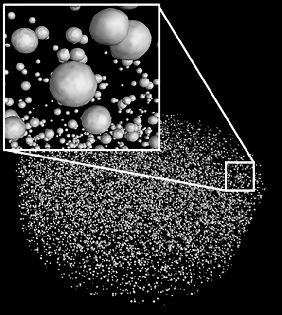 Example of a CT scan of titanium powder