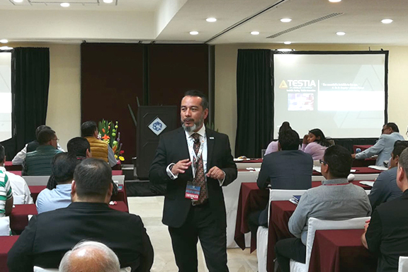 Bernardo Ordonez (Testia Technical Sales Manager) speaking at Mexican NDT Conference 2019