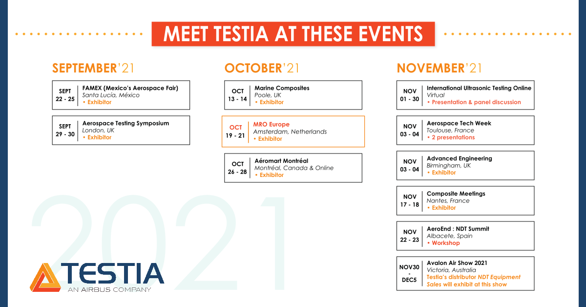 Testia events calendar overview