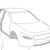 Line drawing of Robot Guidance, mounted as a rack on a robot arm. This set-up inspects the side of a car body directly in the production line.